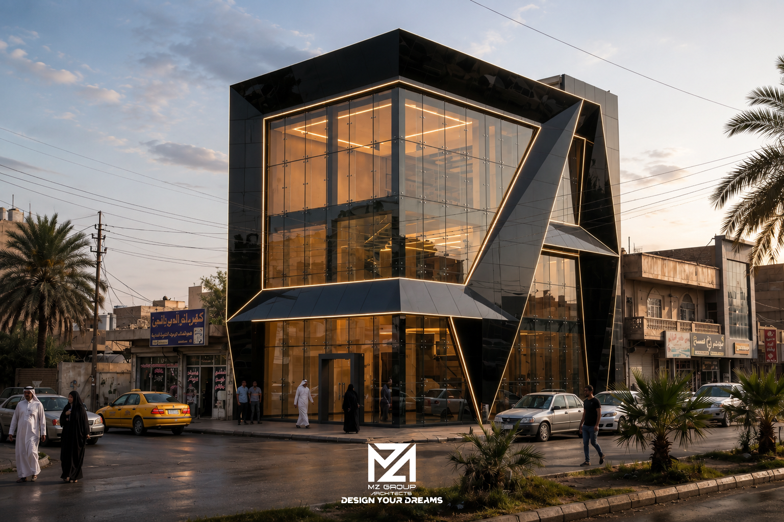 واجهة تقنيات القبس -Al-Qabas Technologies Facade
